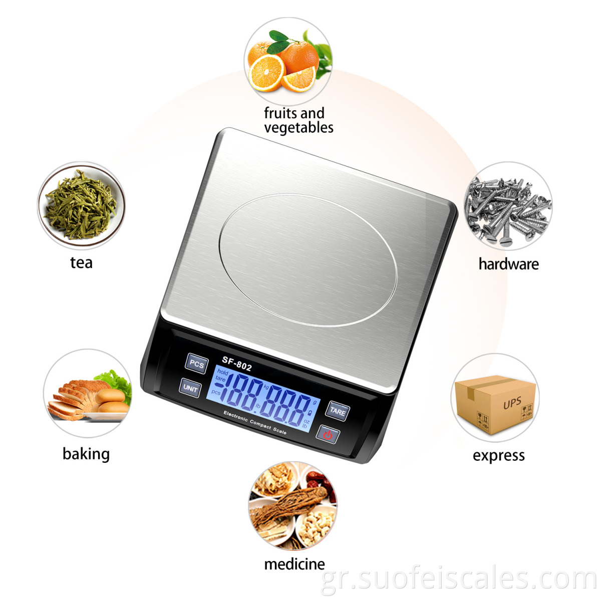 SF-802 Black Digital Postal Shipping Scale LCD